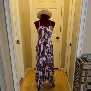 Free People Violet and Cream Maxi Dress